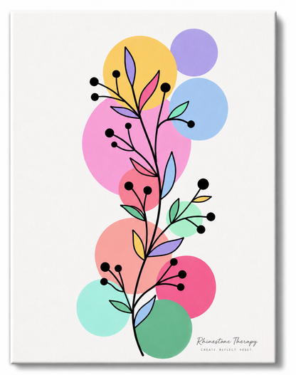 In Full Bloom colorful flower rhinestone art canvas